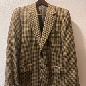 Battistoni Cashmere Houndstooth Blazer - Tan